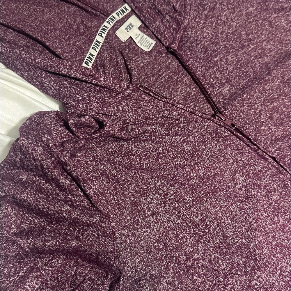 PINK Victoria's Secret Women's Maroon zip up - Picture 2 of 7